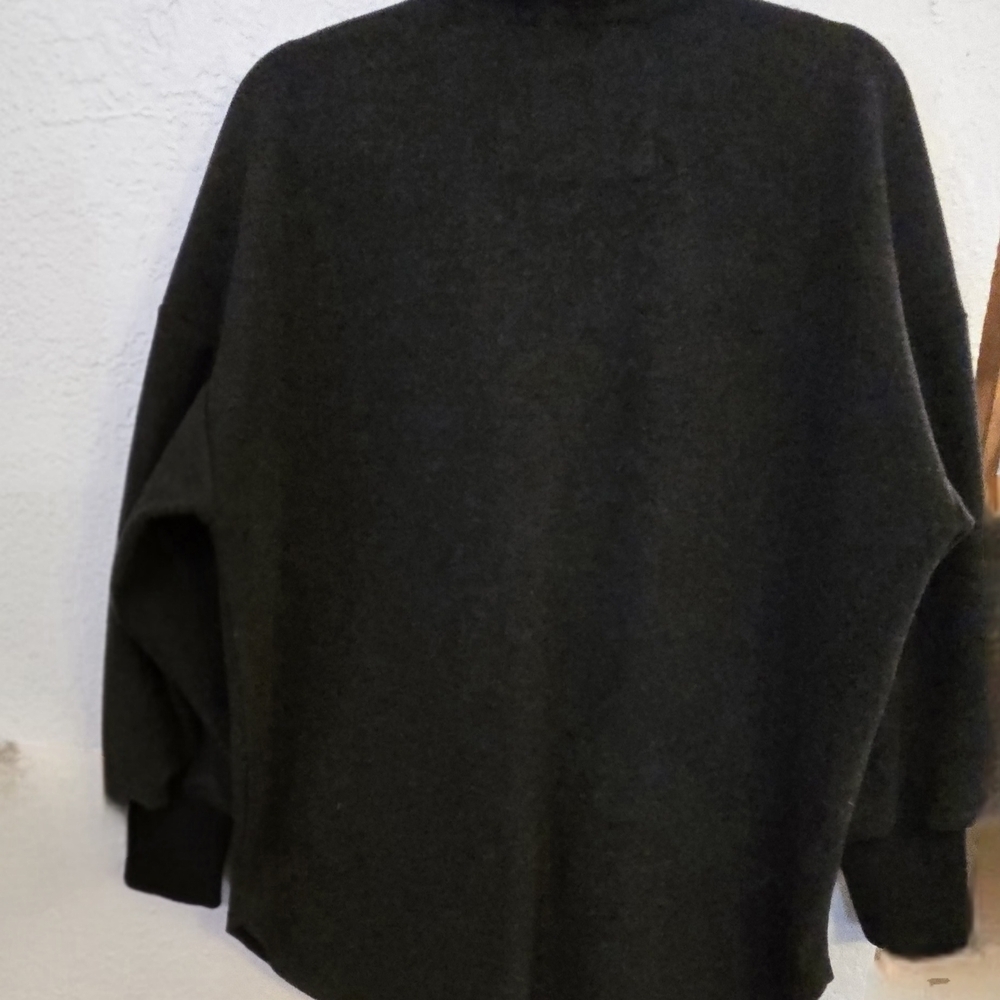 Ookie & Lala Women's Heathered Charcoal Warm Jacket Full Zipper Cozy Layering M - Picture 4 of 7